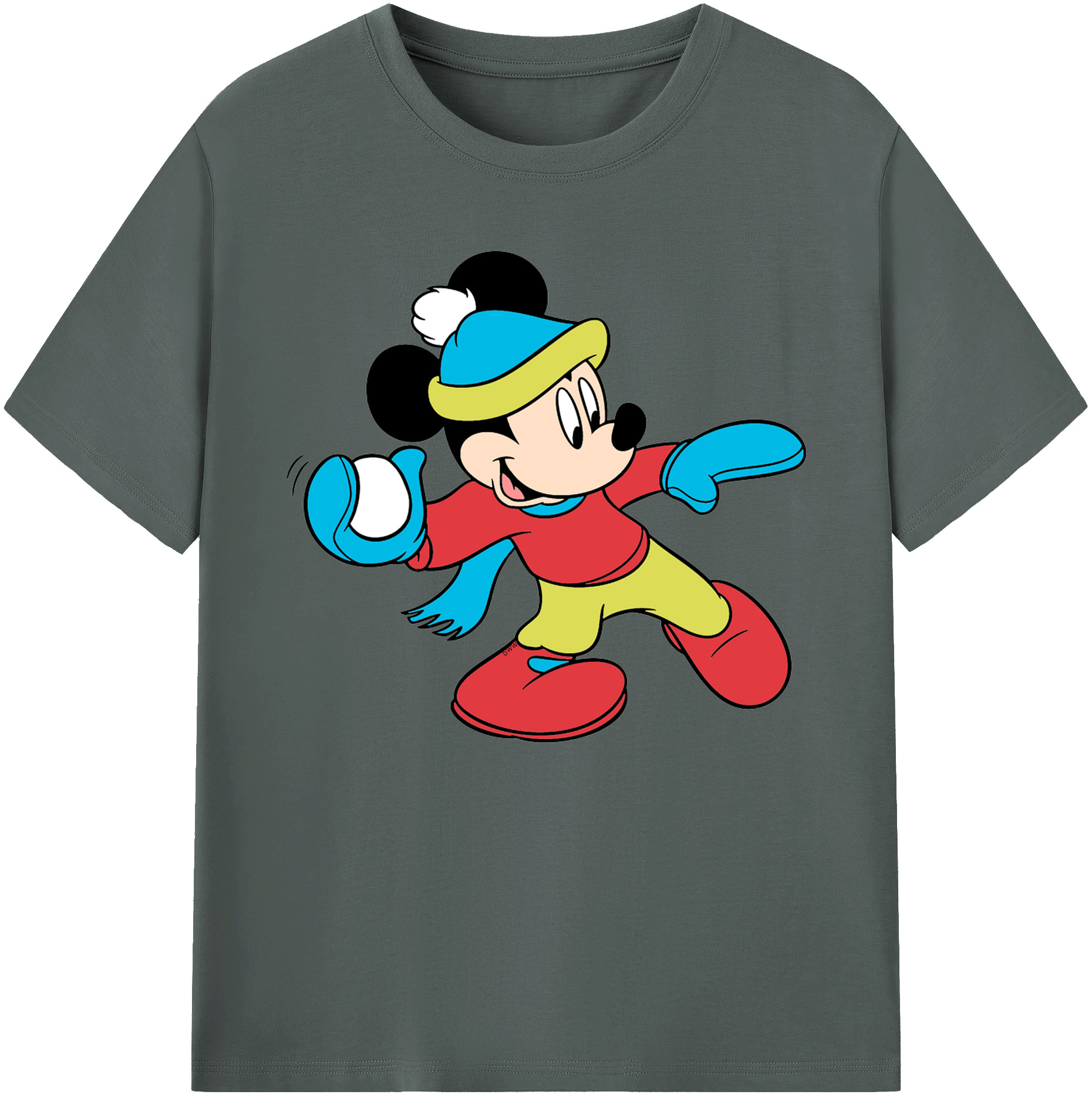 ミッキーマウス Mickey Mouse 綿100％ メンズ半袖Tシャツ｜肌触りやわらか＆通気性